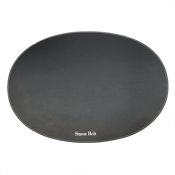 Ørskov dækkeserviet - læder - oval - black