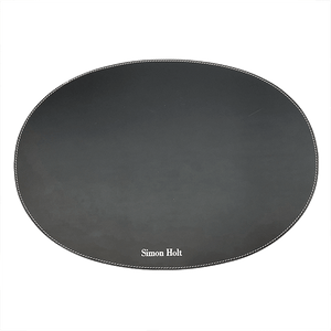 Ørskov dækkeserviet - læder - oval - black