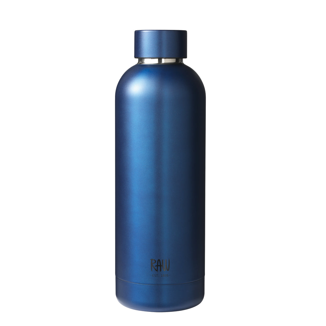 Blå RAW termodrikkeflaske med navn