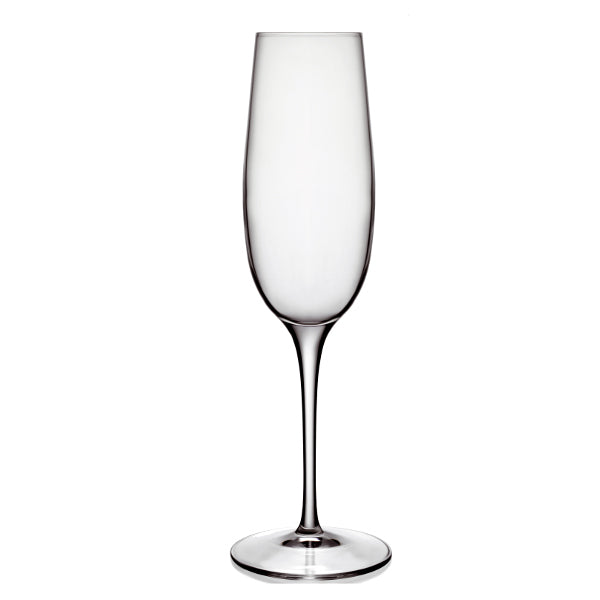 T Virksomhedsbeskrivelse Kridt Champagneglas fra Luigi Bormioli. Du kan få navn graveret i dit glas