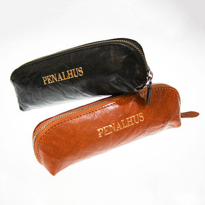 Penalhus - læder - cognac farve